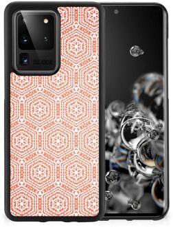 B2Ctelecom Telefoon Hoesje Samsung Galaxy S20 Ultra Hippe Hoesjes met Zwarte rand Pattern Orange