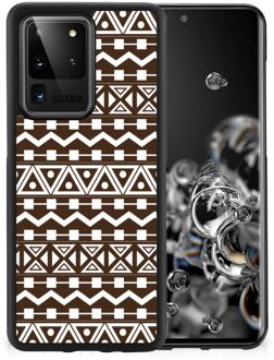 B2Ctelecom Telefoon Hoesje Samsung Galaxy S20 Ultra Leuk TPU Backcase met Zwarte rand Aztec Brown