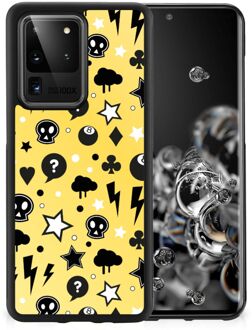 B2Ctelecom Telefoon Hoesje Samsung Galaxy S20 Ultra Silicone Back Cover met Zwarte rand Punk Yellow