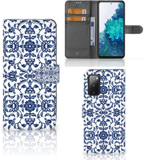 B2Ctelecom Telefoon Hoesje Samsung Galaxy S20FE Book Case Flower Blue