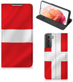 B2Ctelecom Telefoon Hoesje Samsung Galaxy S21 Book Case Deense Vlag