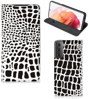 B2Ctelecom Telefoon Hoesje Samsung Galaxy S21 Bookcase Slangenprint