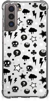 B2Ctelecom Telefoon Hoesje Samsung Galaxy S21 Case met transparante rand Silver Punk