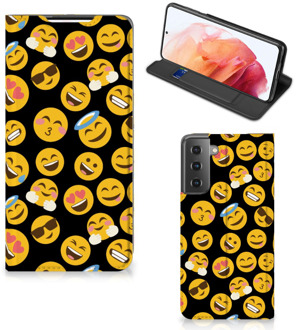 B2Ctelecom Telefoon Hoesje Samsung Galaxy S21 Flip Cover Emoji