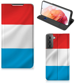 B2Ctelecom Telefoon Hoesje Samsung Galaxy S21 Flip Cover Luxemburgse Vlag