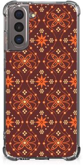 B2Ctelecom Telefoon Hoesje Samsung Galaxy S21 GSM Hoesje met transparante rand Batik Brown