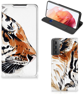 B2Ctelecom Telefoon Hoesje Samsung Galaxy S21 Hoesje met Tekst Tiger