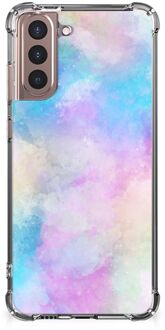 B2Ctelecom Telefoon Hoesje Samsung Galaxy S21 Plus Anti Shock Hoesje met transparante rand Watercolor Light