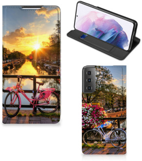 B2Ctelecom Telefoon Hoesje Samsung Galaxy S21 Plus Bookcase Amsterdamse Grachten