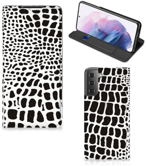 B2Ctelecom Telefoon Hoesje Samsung Galaxy S21 Plus Bookcase Slangenprint