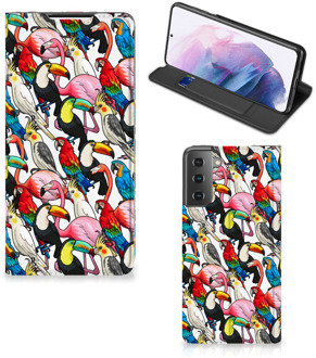 B2Ctelecom Telefoon Hoesje Samsung Galaxy S21 Plus Bookcover Case Birds