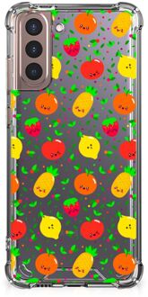 B2Ctelecom Telefoon Hoesje Samsung Galaxy S21 Plus Case met transparante rand Fruits