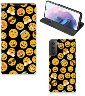 B2Ctelecom Telefoon Hoesje Samsung Galaxy S21 Plus Flip Cover Emoji