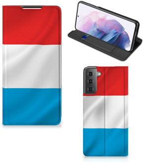 B2Ctelecom Telefoon Hoesje Samsung Galaxy S21 Plus Flip Cover Luxemburgse Vlag