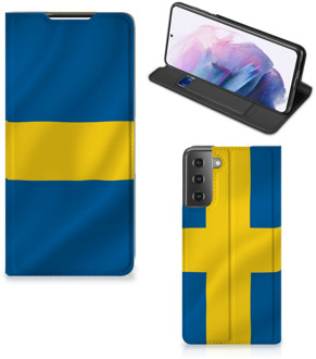 B2Ctelecom Telefoon Hoesje Samsung Galaxy S21 Plus Flipcase Zweedse Vlag