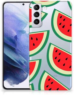 B2Ctelecom Telefoon Hoesje Samsung Galaxy S21 Plus Hoesje Bumper Doorzichtig Watermelons