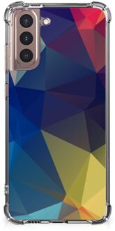 B2Ctelecom Telefoon Hoesje Samsung Galaxy S21 Plus Hoesje maken met transparante rand Polygon Dark