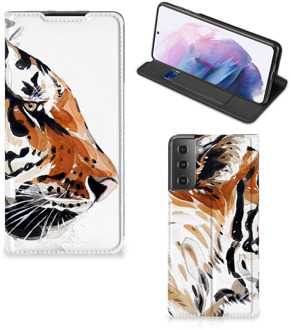 B2Ctelecom Telefoon Hoesje Samsung Galaxy S21 Plus Hoesje met Tekst Tiger