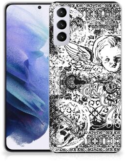 B2Ctelecom Telefoon Hoesje Samsung Galaxy S21 Plus Silicone Back Case Skulls Angel