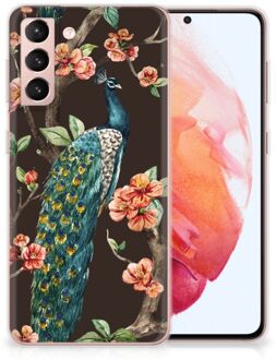 B2Ctelecom Telefoon Hoesje Samsung Galaxy S21 Siliconen Back Cover Pauw met Bloemen