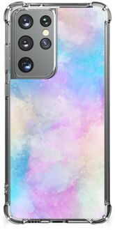 B2Ctelecom Telefoon Hoesje Samsung Galaxy S21 Ultra Anti Shock Hoesje met transparante rand Watercolor Light