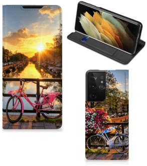 B2Ctelecom Telefoon Hoesje Samsung Galaxy S21 Ultra Bookcase Amsterdamse Grachten