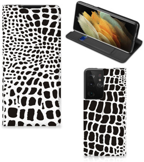 B2Ctelecom Telefoon Hoesje Samsung Galaxy S21 Ultra Bookcase Slangenprint