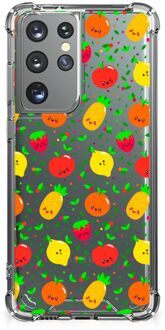 B2Ctelecom Telefoon Hoesje Samsung Galaxy S21 Ultra Case met transparante rand Fruits