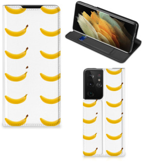 B2Ctelecom Telefoon Hoesje Samsung Galaxy S21 Ultra Flip Cover Banana