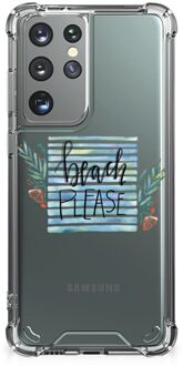 B2Ctelecom Telefoon Hoesje Samsung Galaxy S21 Ultra Hoesje maken met transparante rand Boho Beach