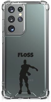 B2Ctelecom Telefoon Hoesje Samsung Galaxy S21 Ultra Leuk Hoesje met transparante rand Floss Fortnite