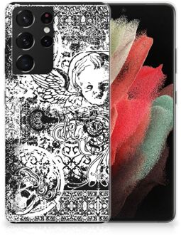 B2Ctelecom Telefoon Hoesje Samsung Galaxy S21 Ultra Silicone Back Case Skulls Angel