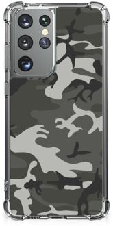 B2Ctelecom Telefoon Hoesje Samsung Galaxy S21 Ultra Smartphone hoesje met doorzichtige rand Army Light