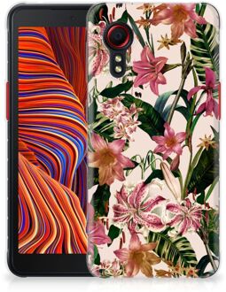 B2Ctelecom Telefoon Hoesje Samsung Galaxy Xcover 5 Leuk TPU Back Case Bloemen