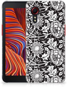 B2Ctelecom Telefoon Hoesje Samsung Galaxy Xcover 5 Mobiel Case Zwart Bloemen