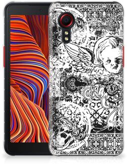 B2Ctelecom Telefoon Hoesje Samsung Galaxy Xcover 5 Silicone Back Case Skulls Angel