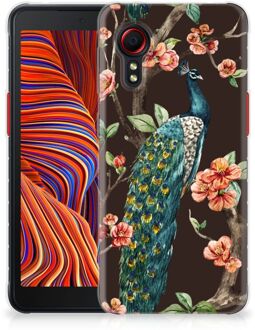 B2Ctelecom Telefoon Hoesje Samsung Galaxy Xcover 5 Siliconen Back Cover Pauw met Bloemen