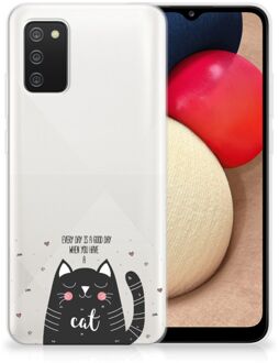 B2Ctelecom Telefoon Hoesje Samsung M02s | Samsung Galaxy A02s Mobiel Case Cat Good Day