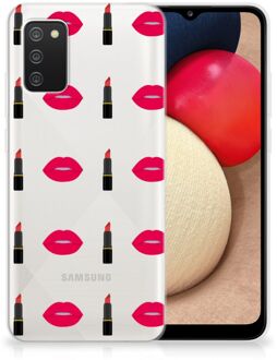 B2Ctelecom Telefoon Hoesje Samsung M02s | Samsung Galaxy A02s Silicone Hoesje Doorzichtig Lipstick Kiss