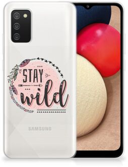 B2Ctelecom Telefoon Hoesje Samsung M02s | Samsung Galaxy A02s Siliconen Back Cover Transparant Boho Stay Wild