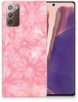 B2Ctelecom Telefoon Hoesje Samsung Note 20 Silicone Back Case Lente Bloemen