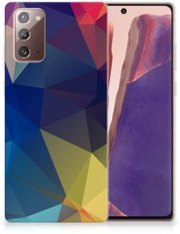 B2Ctelecom Telefoon Hoesje Samsung Note 20 Siliconen Back Cover Polygon Dark