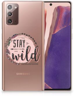 B2Ctelecom Telefoon Hoesje Samsung Note 20 Siliconen Back Cover Transparant Boho Stay Wild