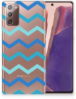 B2Ctelecom Telefoon Hoesje Samsung Note 20 Siliconen Back Cover Zigzag Blauw