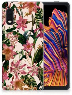 B2Ctelecom Telefoon Hoesje Samsung Xcover Pro Leuk TPU Back Case Bloemen