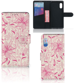 B2Ctelecom Telefoon Hoesje Samsung Xcover Pro Magnet Case Pink Flowers