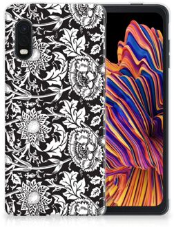 B2Ctelecom Telefoon Hoesje Samsung Xcover Pro Mobiel Case Zwart Bloemen