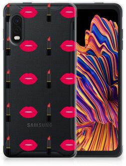 B2Ctelecom Telefoon Hoesje Samsung Xcover Pro Silicone Hoesje Doorzichtig Lipstick Kiss