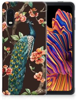 B2Ctelecom Telefoon Hoesje Samsung Xcover Pro Siliconen Back Cover Pauw met Bloemen