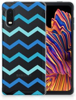 B2Ctelecom Telefoon Hoesje Samsung Xcover Pro Siliconen Back Cover Zigzag Blauw